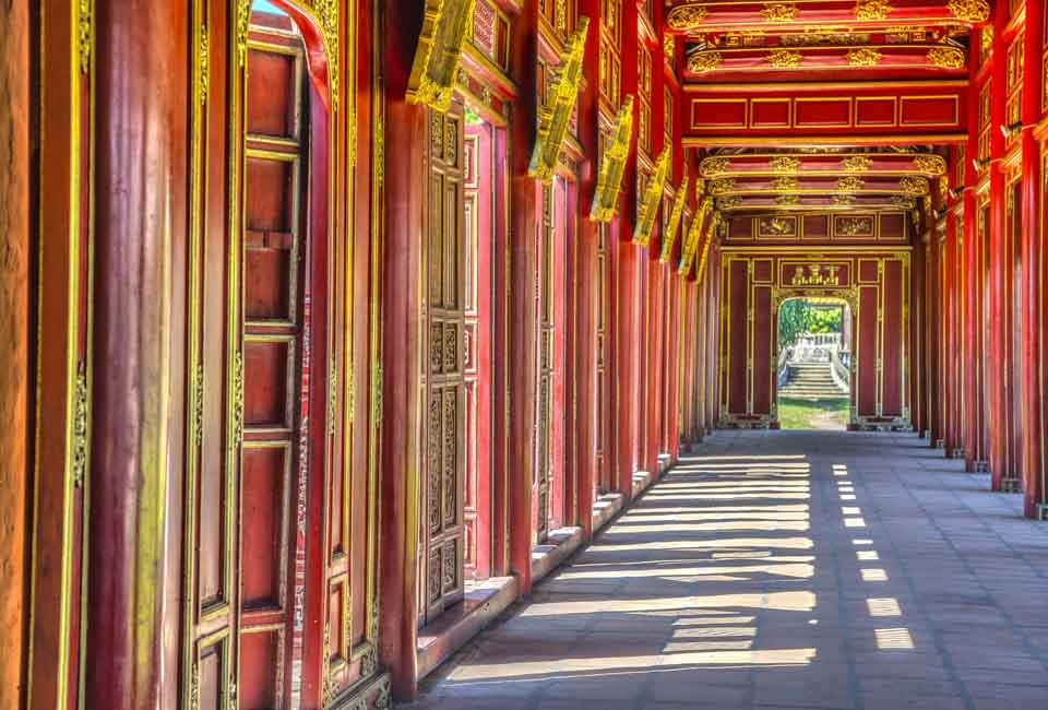 Red doors in Hue’s Imperial City, Vietnam Red doors in Hue’s Imperial City, Vietnam